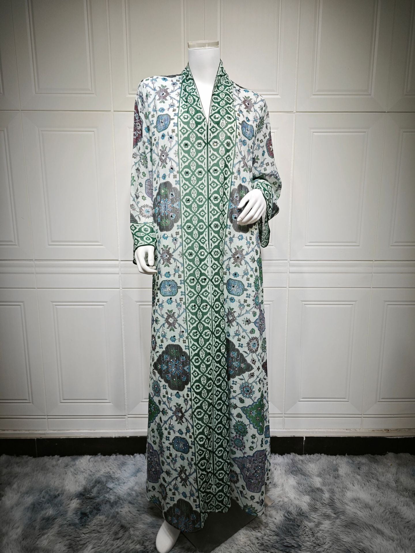 Elegant Printed Chiffon Maxi Dress for Women