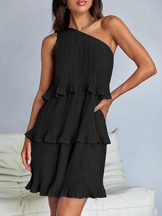 Single Shoulder Mini Dress