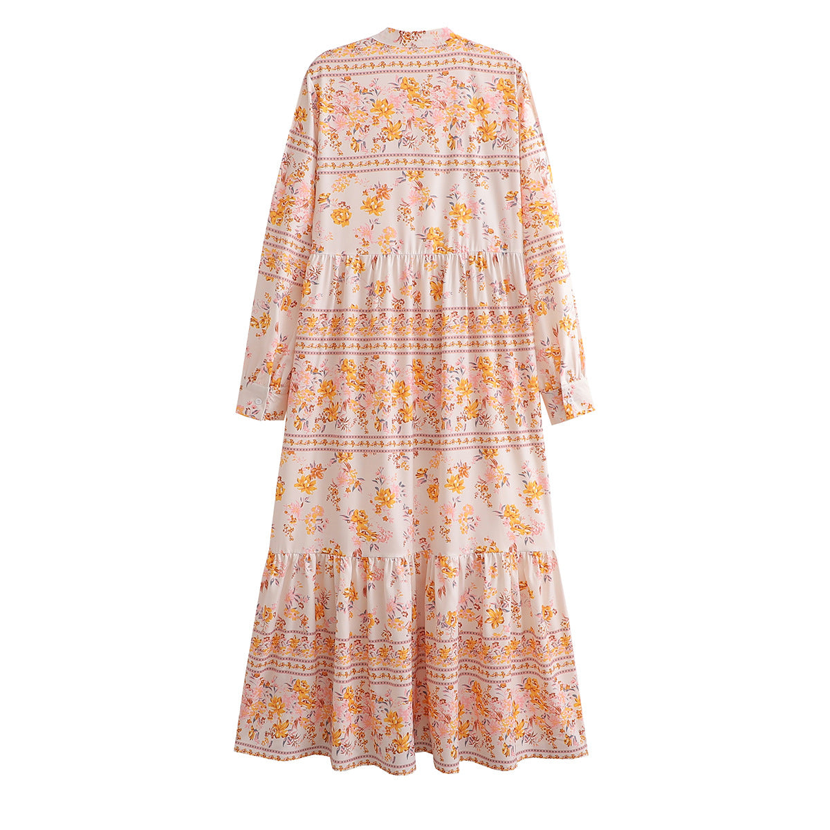 SpringPrinted Long Sleeve Maxi Dress for Women