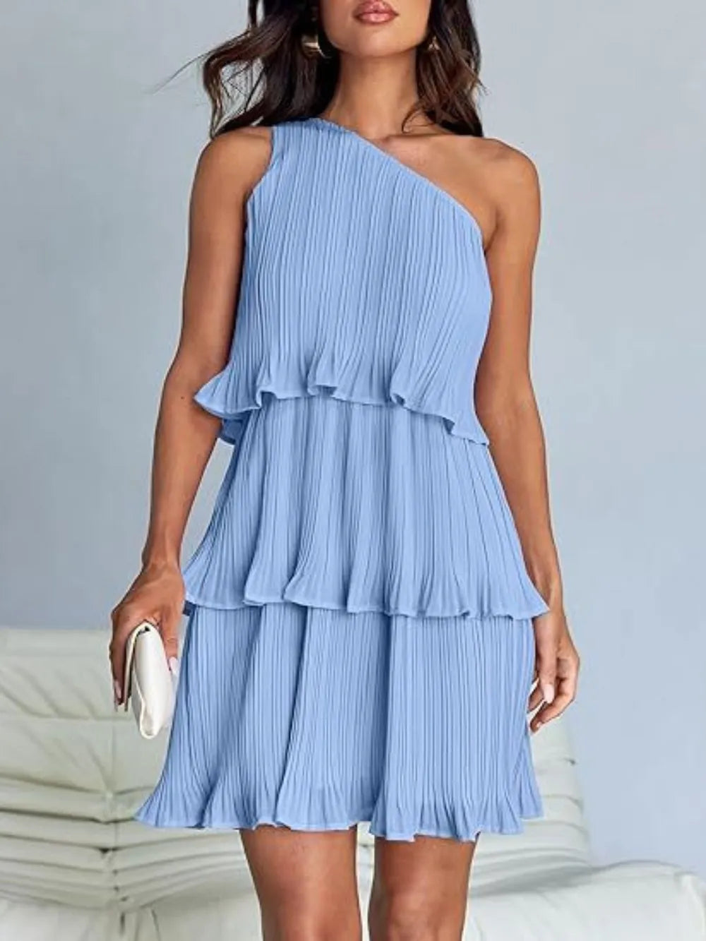 Single Shoulder Mini Dress