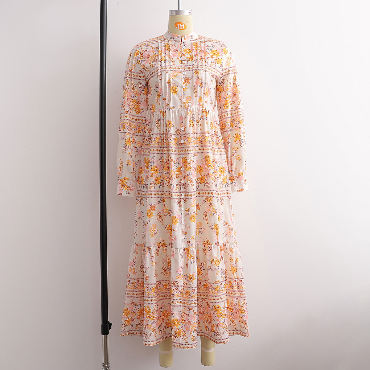 SpringPrinted Long Sleeve Maxi Dress for Women