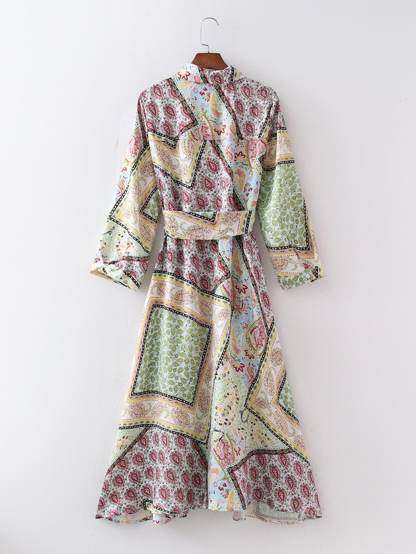 Long Color-Blocked Belted Maxi Dress for Women
