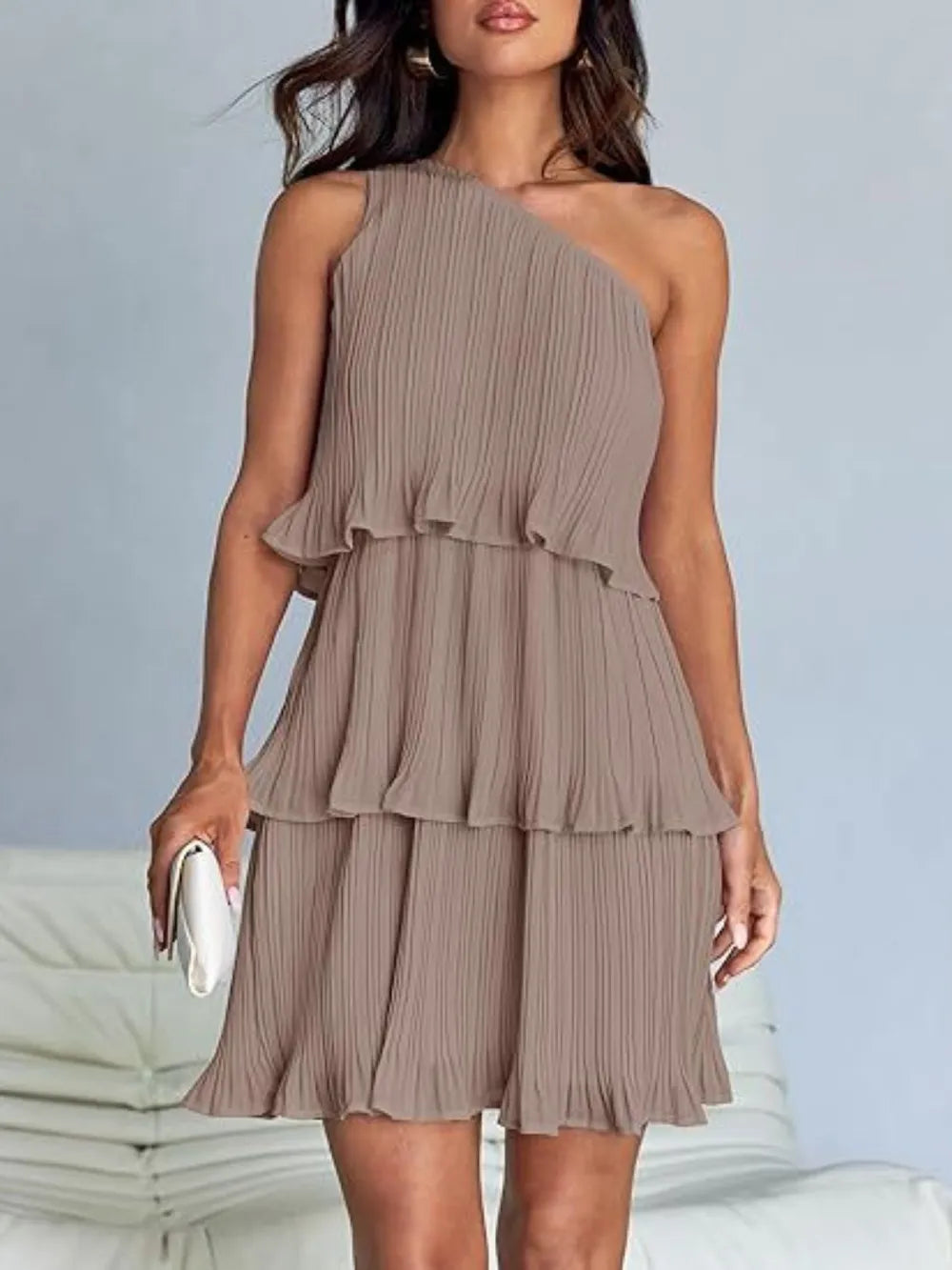 Single Shoulder Mini Dress