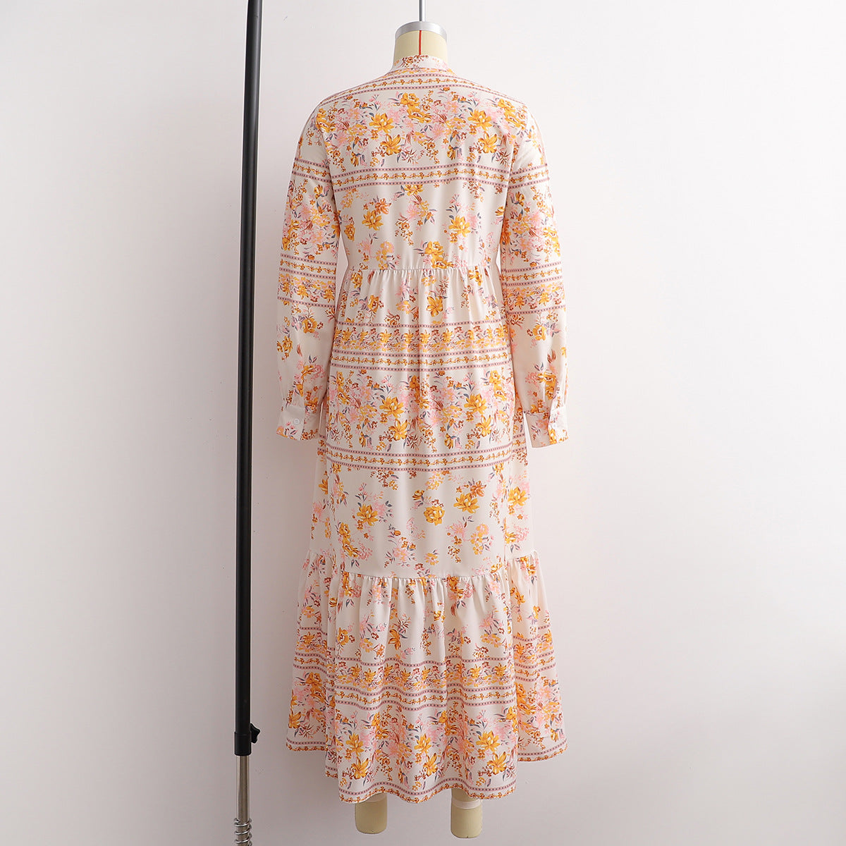 SpringPrinted Long Sleeve Maxi Dress for Women