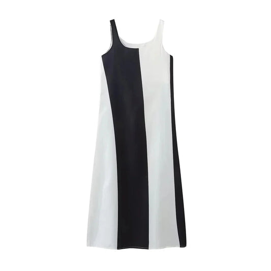 Striped Midi Dress Women Sleeveless Slip Loose Women's Dress  Summer Casual Long Dresses Holiday Beach Party Dresses