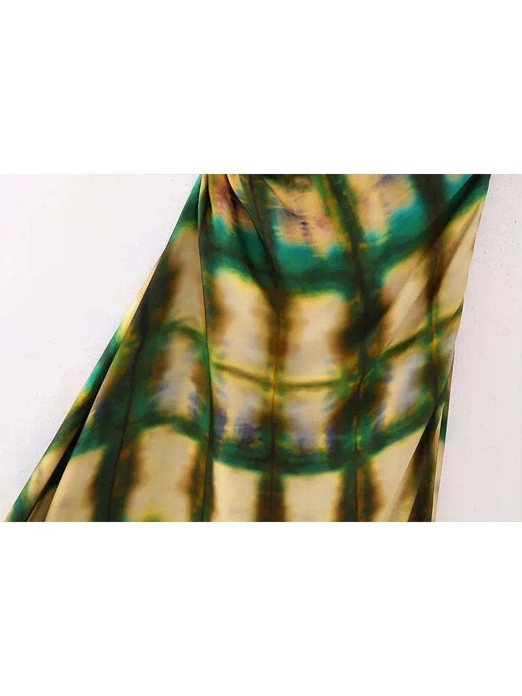 Women Printed Midi Dress Fashion Spaghetti Straps Female Party Evening Dresses Sling Dress Elegant Slim Dresses