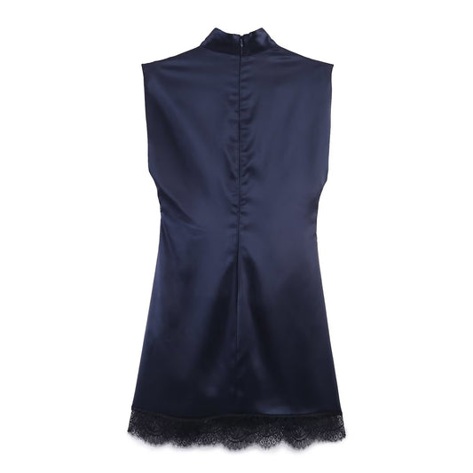 Lace patchwork mini dress