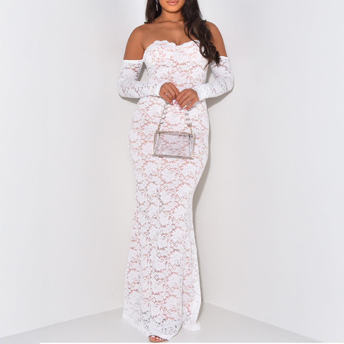 Lace Long Sleeve Maxi Dress for Women