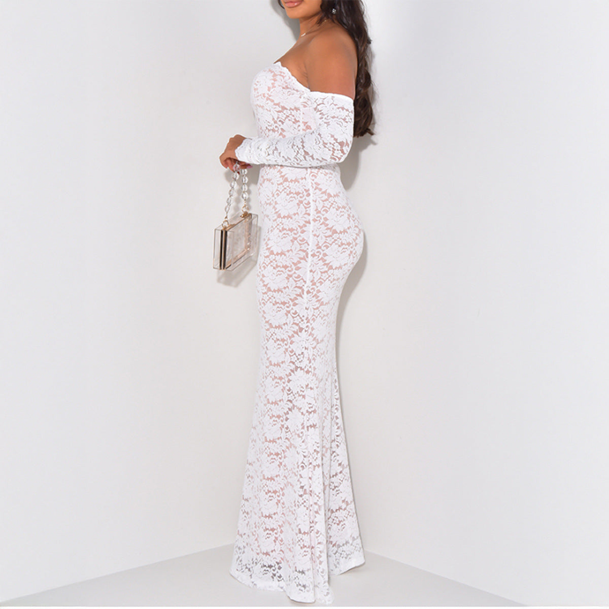 Lace Long Sleeve Maxi Dress for Women