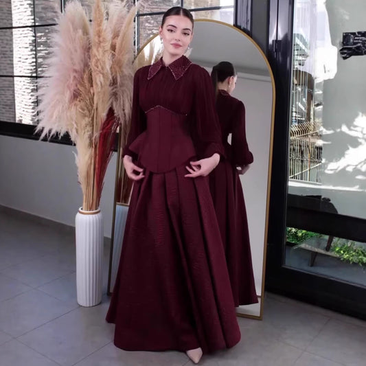 ElegantLong Sleeve Fitted Maxi Dress for Women