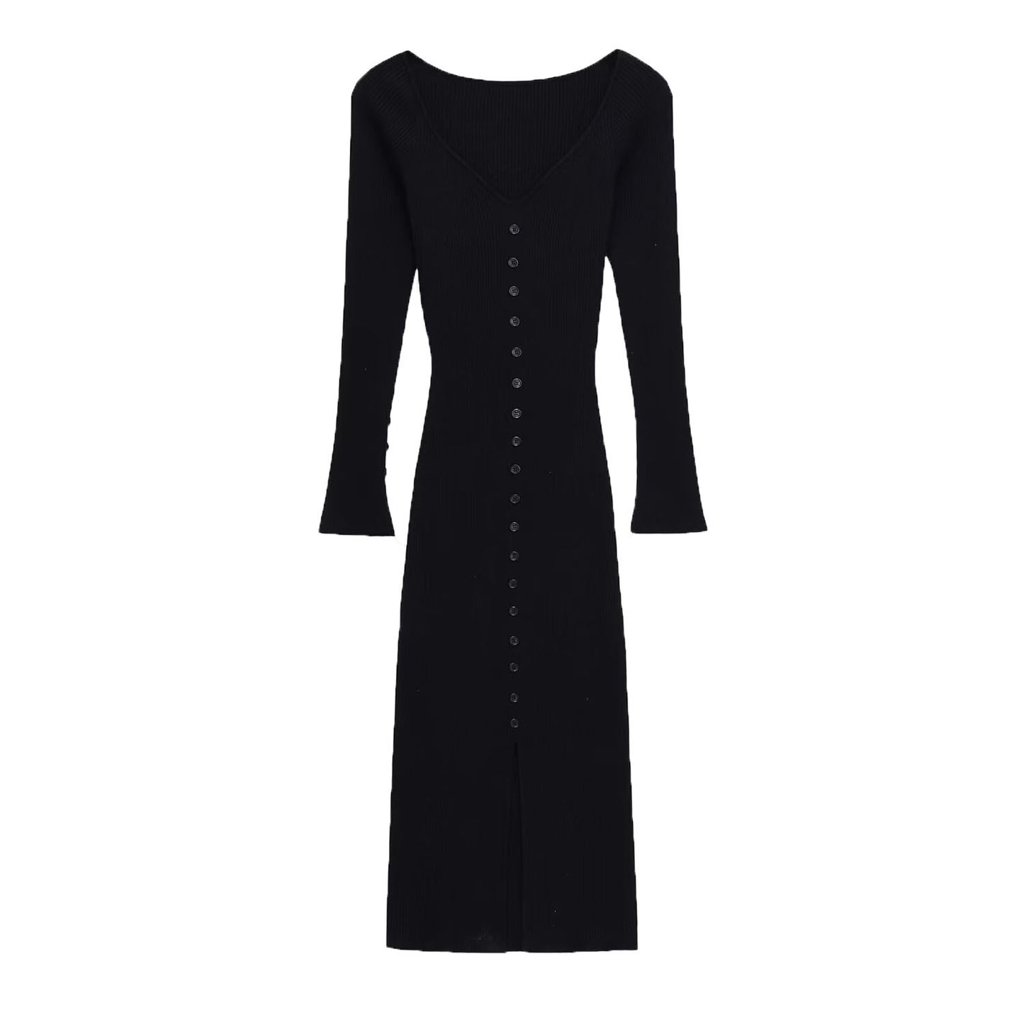 Ribbed Knitted Midi Dress