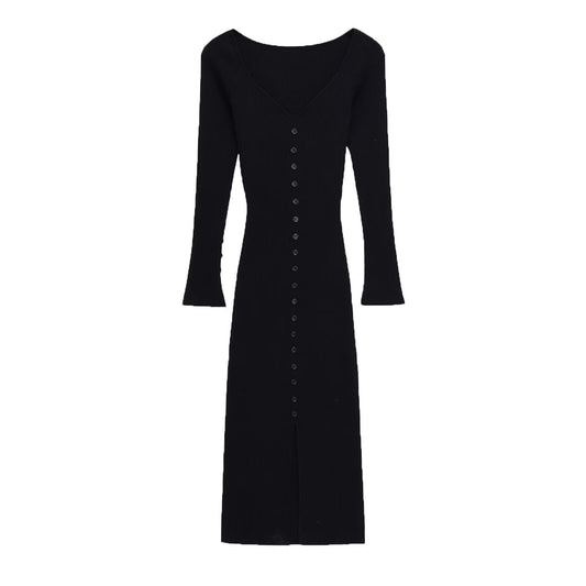 Ribbed Knitted Midi Dress