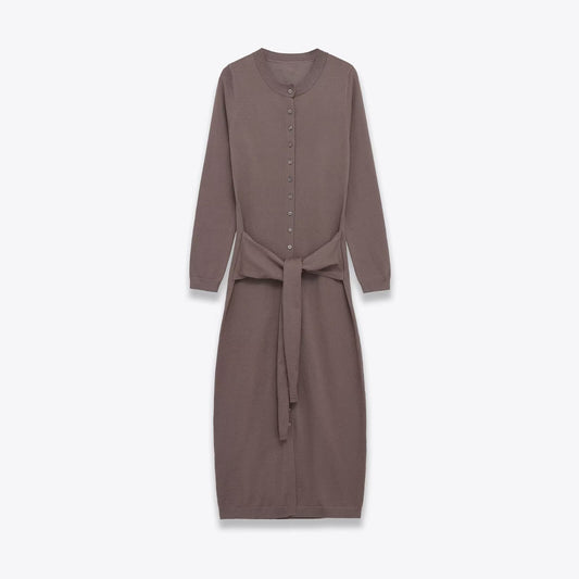 Knitted dress with waistband and Midi