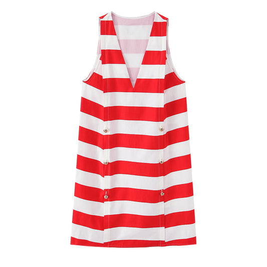 Sleeveless striped mini dress