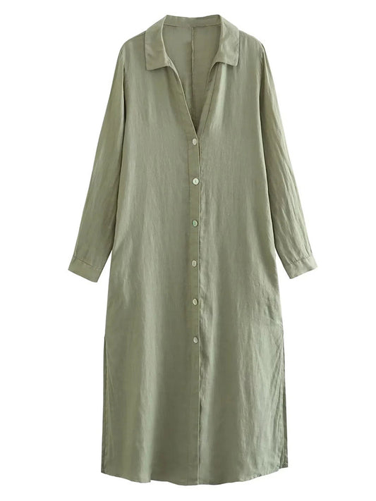 Women Long Sleeve Midi Casual Dresses
