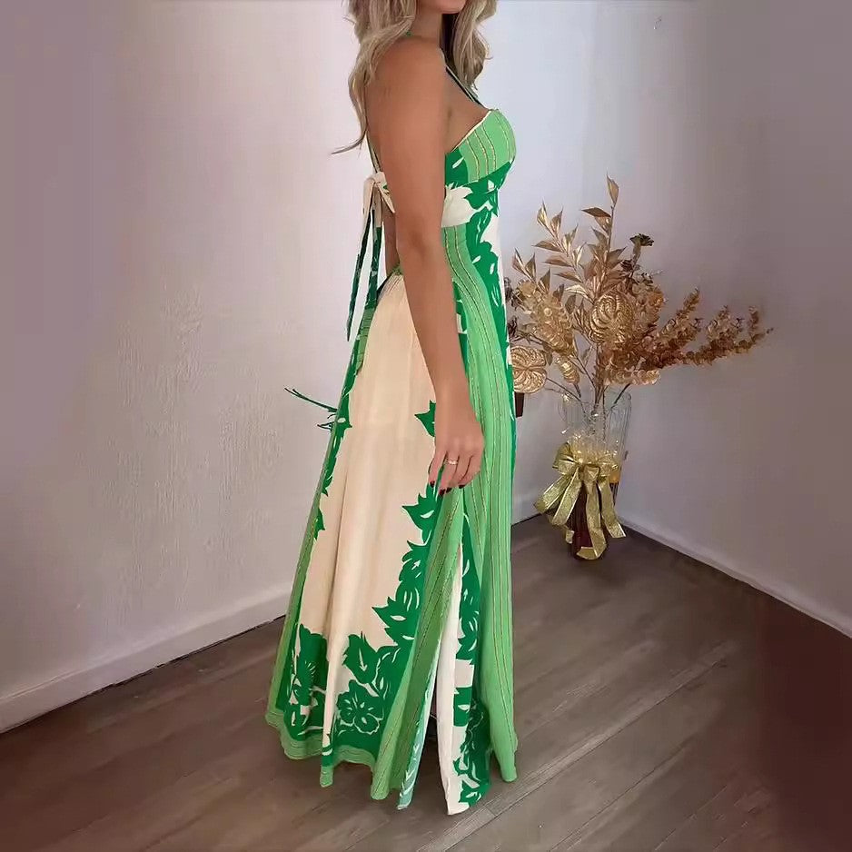 Strapless Sexy Maxi Printed Beach Dress for Women