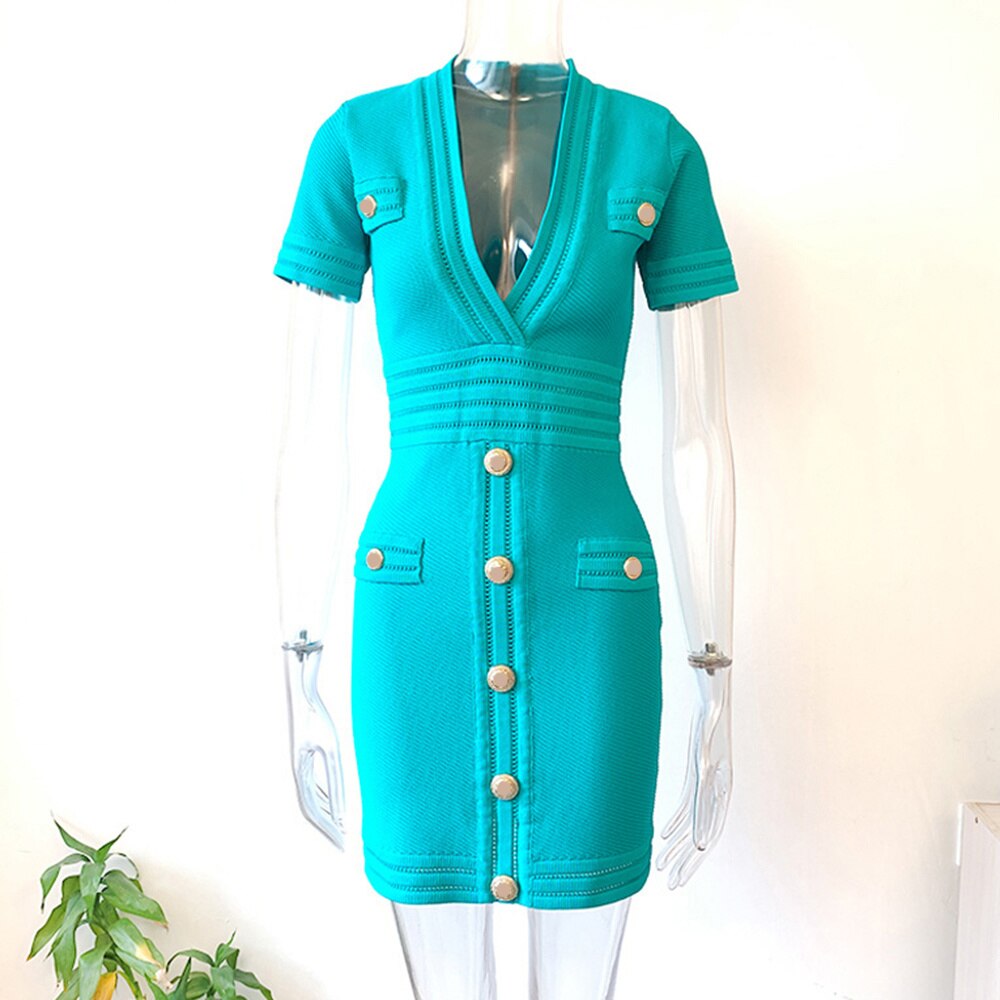 Elegant Black Dress For Women Notched Collar Short Sleeve Solid Mini Dresses Female Summer Clothing Fashion